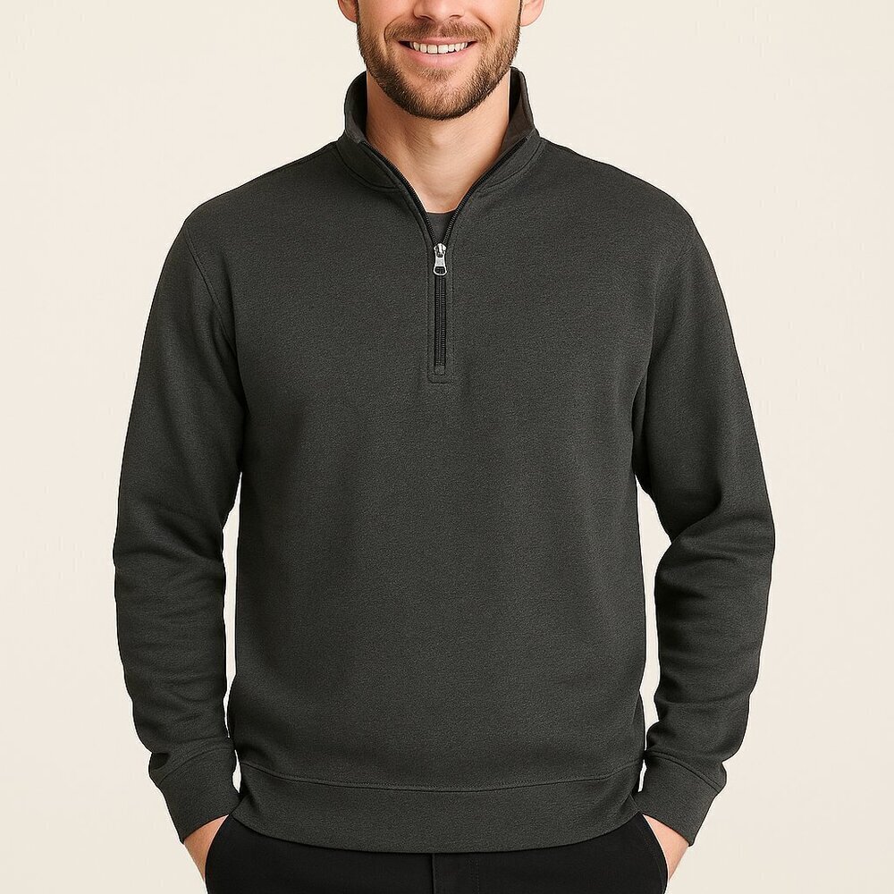 Linksoul Men’s Gray Golf Quarter Zip Pullover Size Small | Lightweight Cotton
